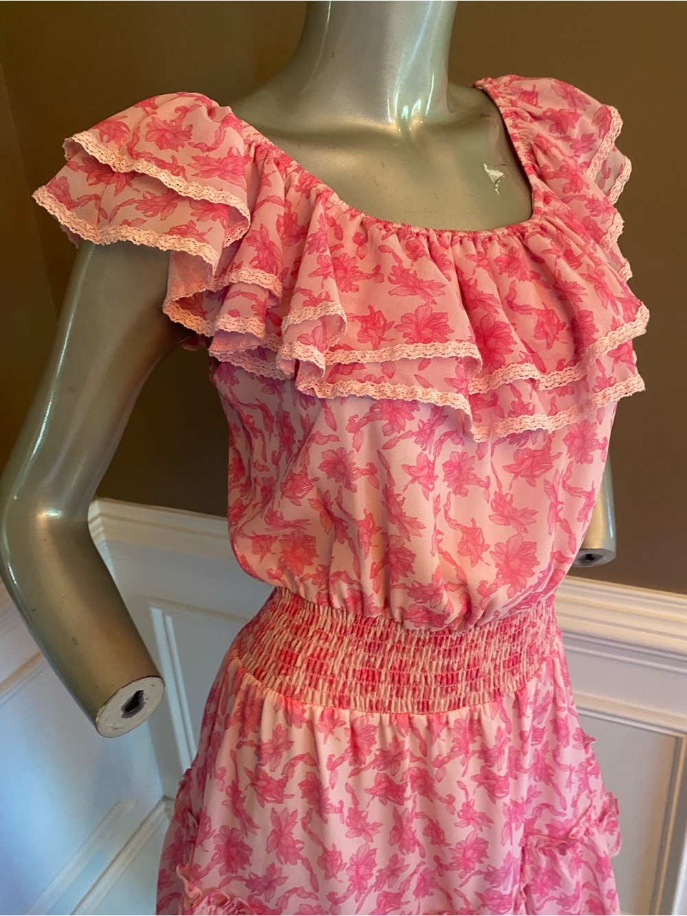 NWT Allison New York August Mini Dress Pink Floral size S - Picture 2 of 6